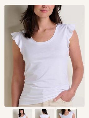Toad&Co Rufflita II Tee True White / XS New with tagS NWT